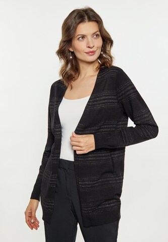 usha BLACK LABEL Knit cardigan in Black: front
