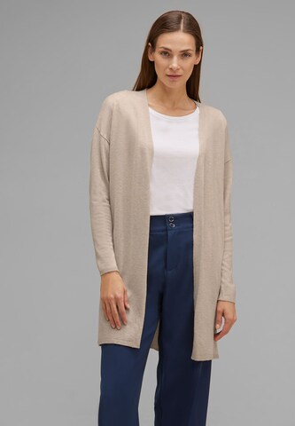 STREET ONE Knit Cardigan in Beige: front