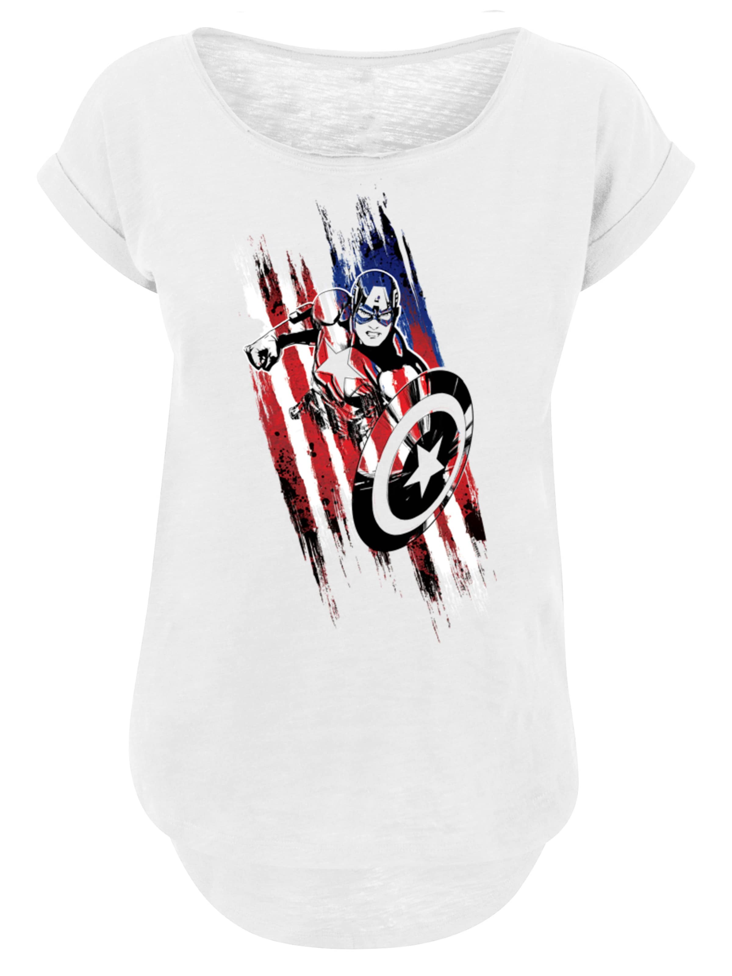 F4NT4STIC Shirt 'Captain America' in Wit: voorkant