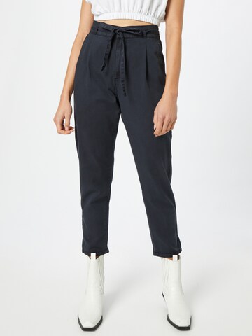 ESPRIT - Tapered Pantalón plisado en azul: frente