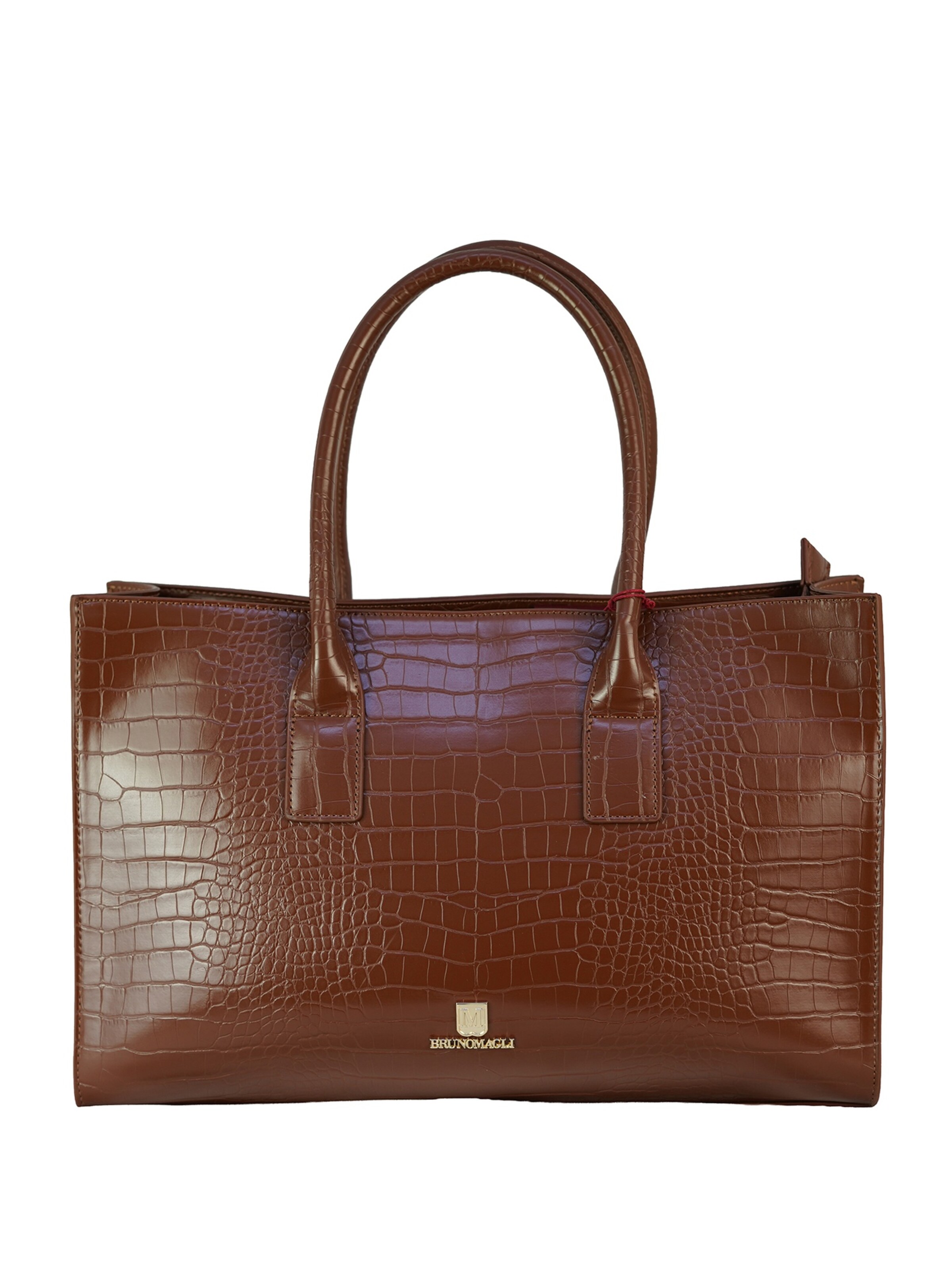 Shopper 'Borsa Shopper Elena Bruno Magli Eco-Pelle Coccodrillo Zip' di Bruno Magli in marrone: frontale
