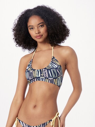 Bustier Hauts de bikini Tommy Jeans en beige : devant