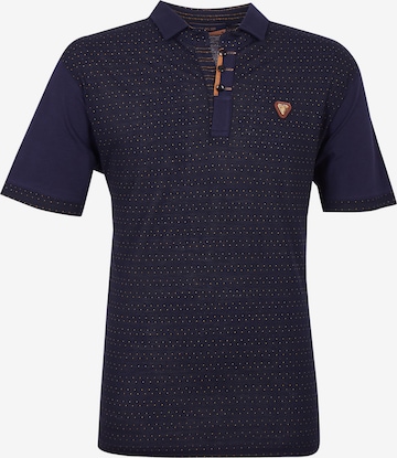 Leif Nelson T-Shirt Feinstrick Polo in Blau: predná strana