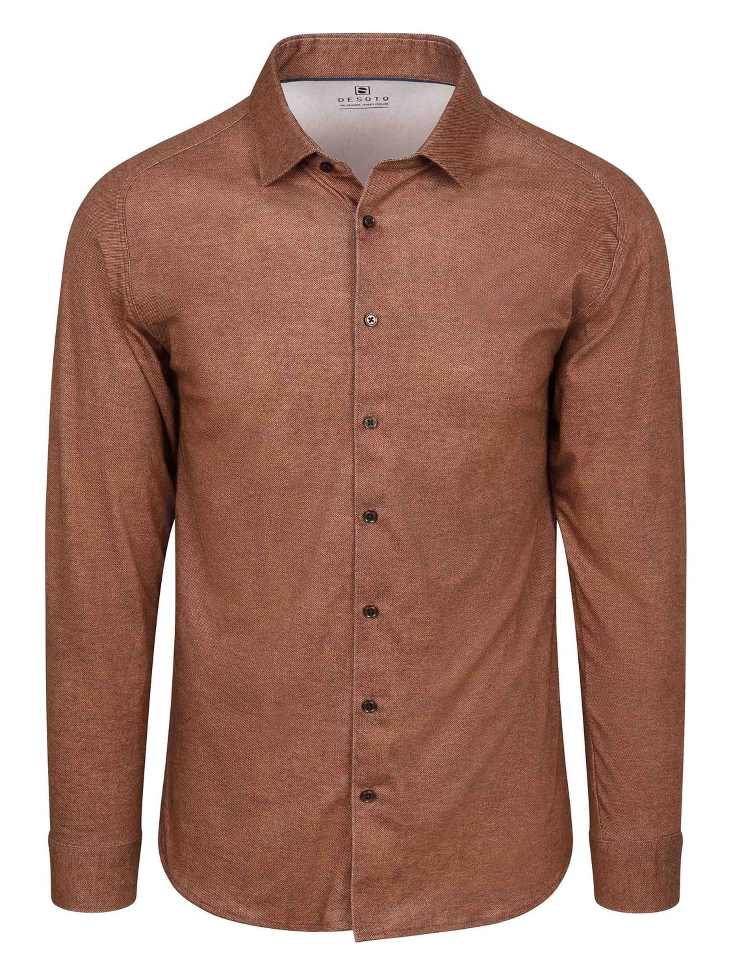 DESOTO Slim fit Button Up Shirt in Brown: front