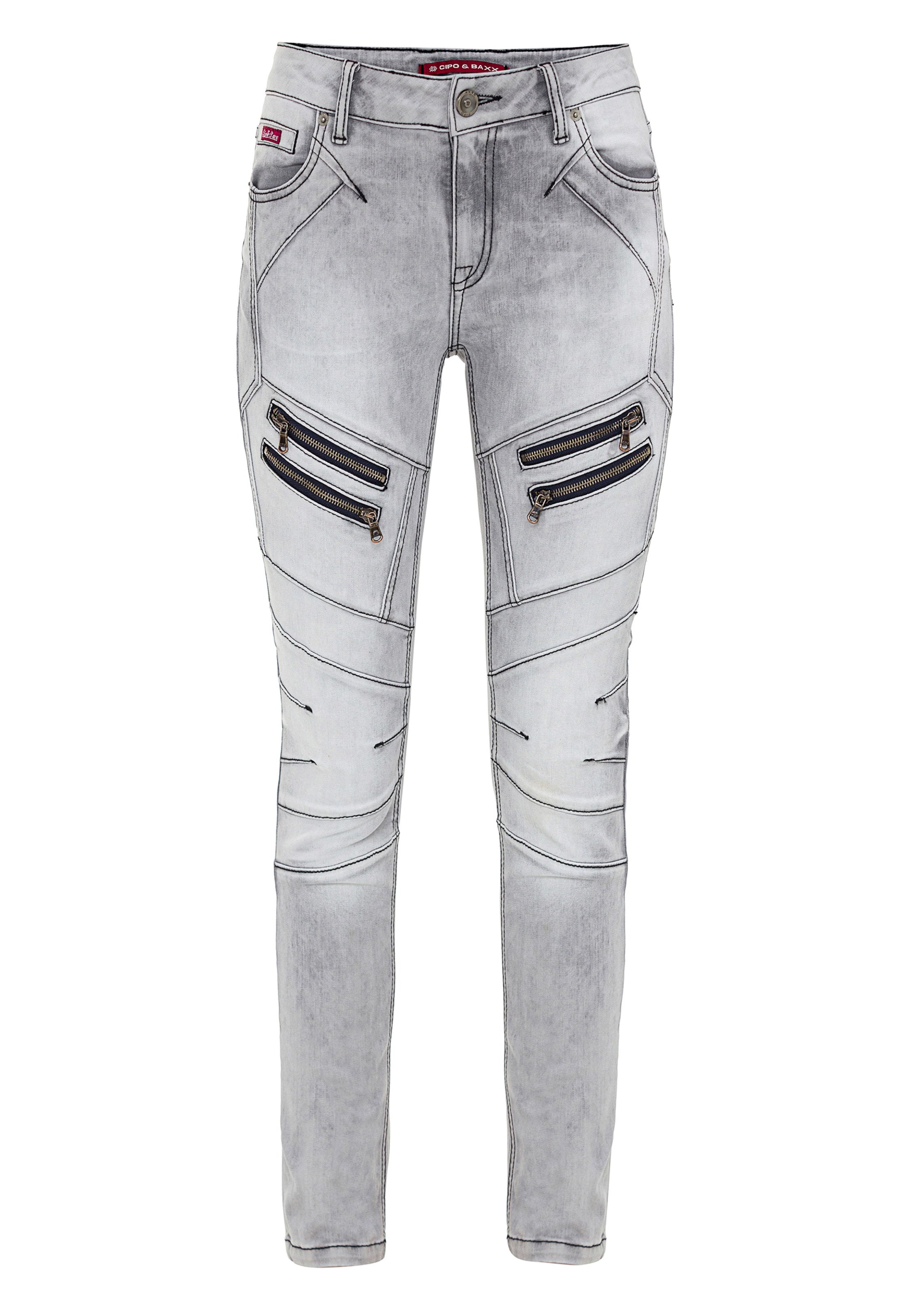 CIPO & BAXX Slimfit Jeans in Grau: Vorderseite