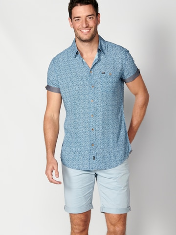 KOROSHI Regular fit Button Up Shirt in Blue