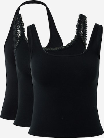 HOLLISTER - Top 'BARE ECLECTIC' em preto: frente