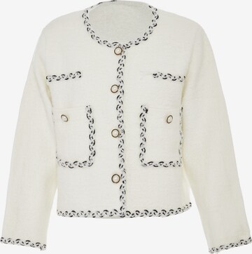 ZITHA Knit Cardigan in White: front