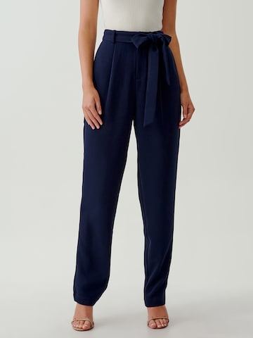 Tussah Regular Pleat-front trousers 'ALANA' in Blue: front