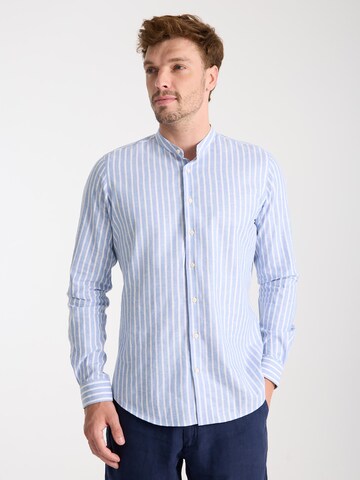 Slim fit Camicia business 'Caravaggio' di 7Camicie in blu: frontale