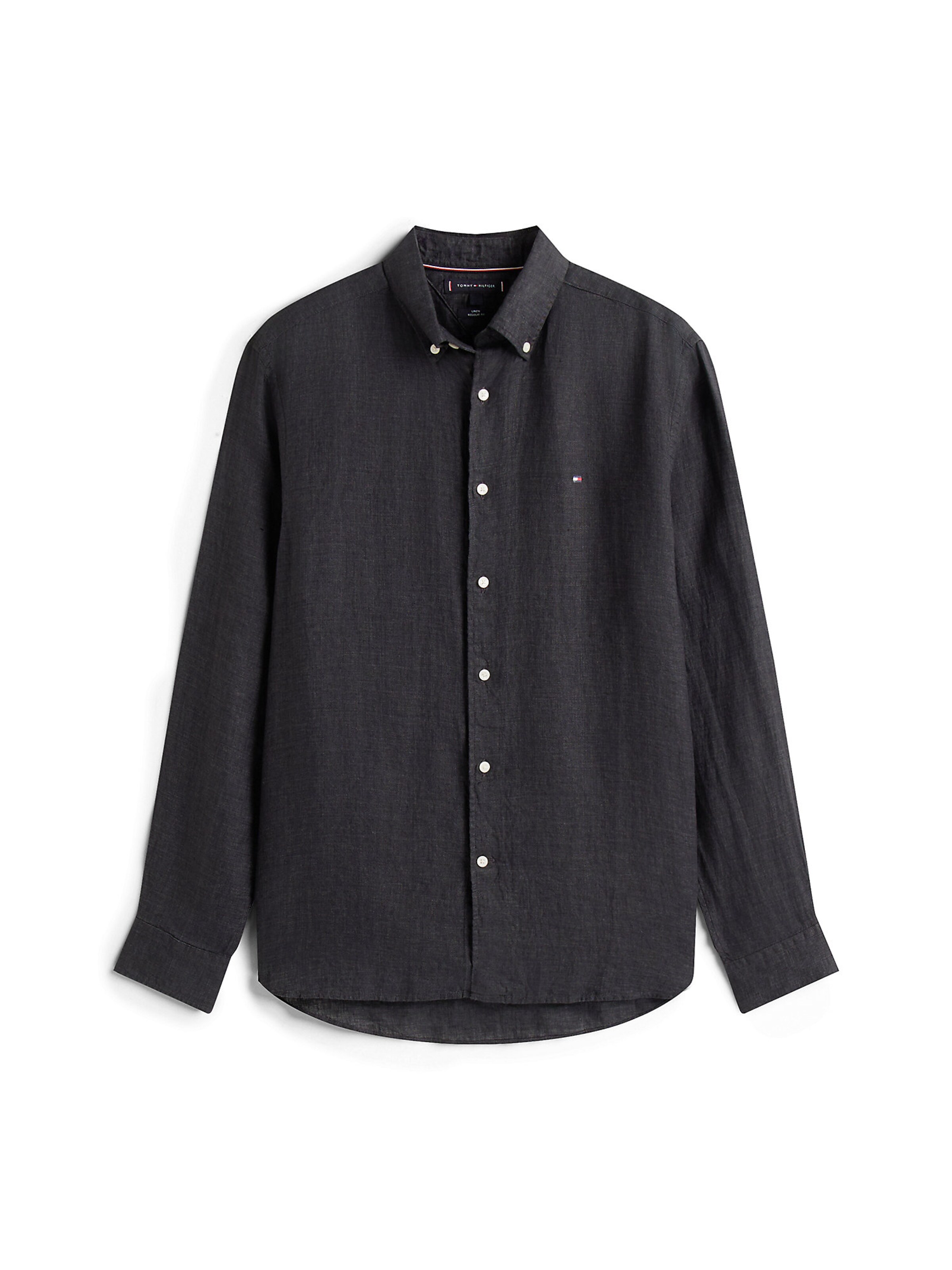 TOMMY HILFIGER Button Up Shirt in Black: front