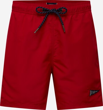 Shorts de bain Superdry en rouge : devant