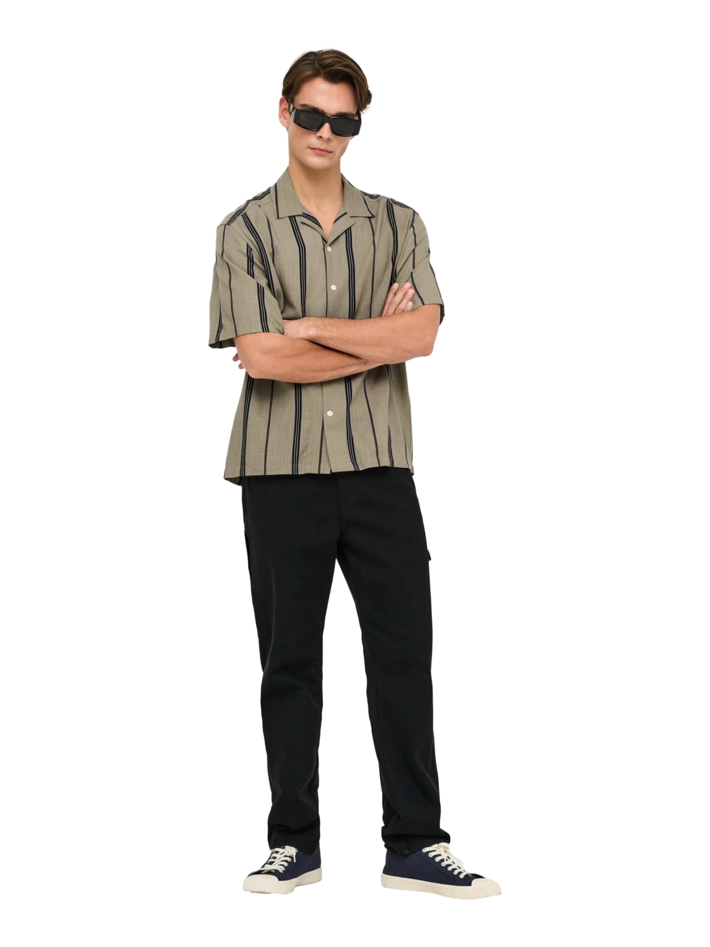 Only & Sons Comfort Fit Hemd 'ONSSTEPAN' in Braun