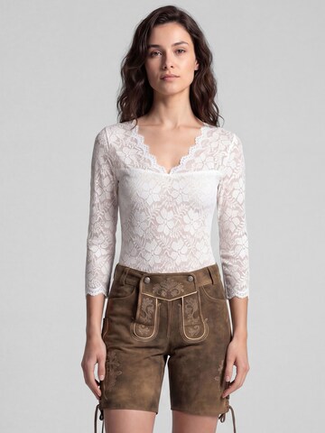 Blouse folklorique 'Kassandra' SPIETH & WENSKY en blanc : devant