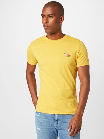 Tommy Jeans Тениска в жълто: отпред