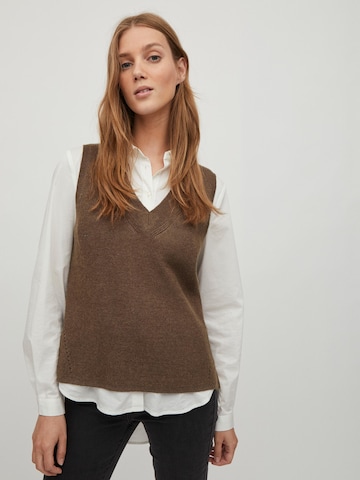 VILA Knitted Vest in Brown