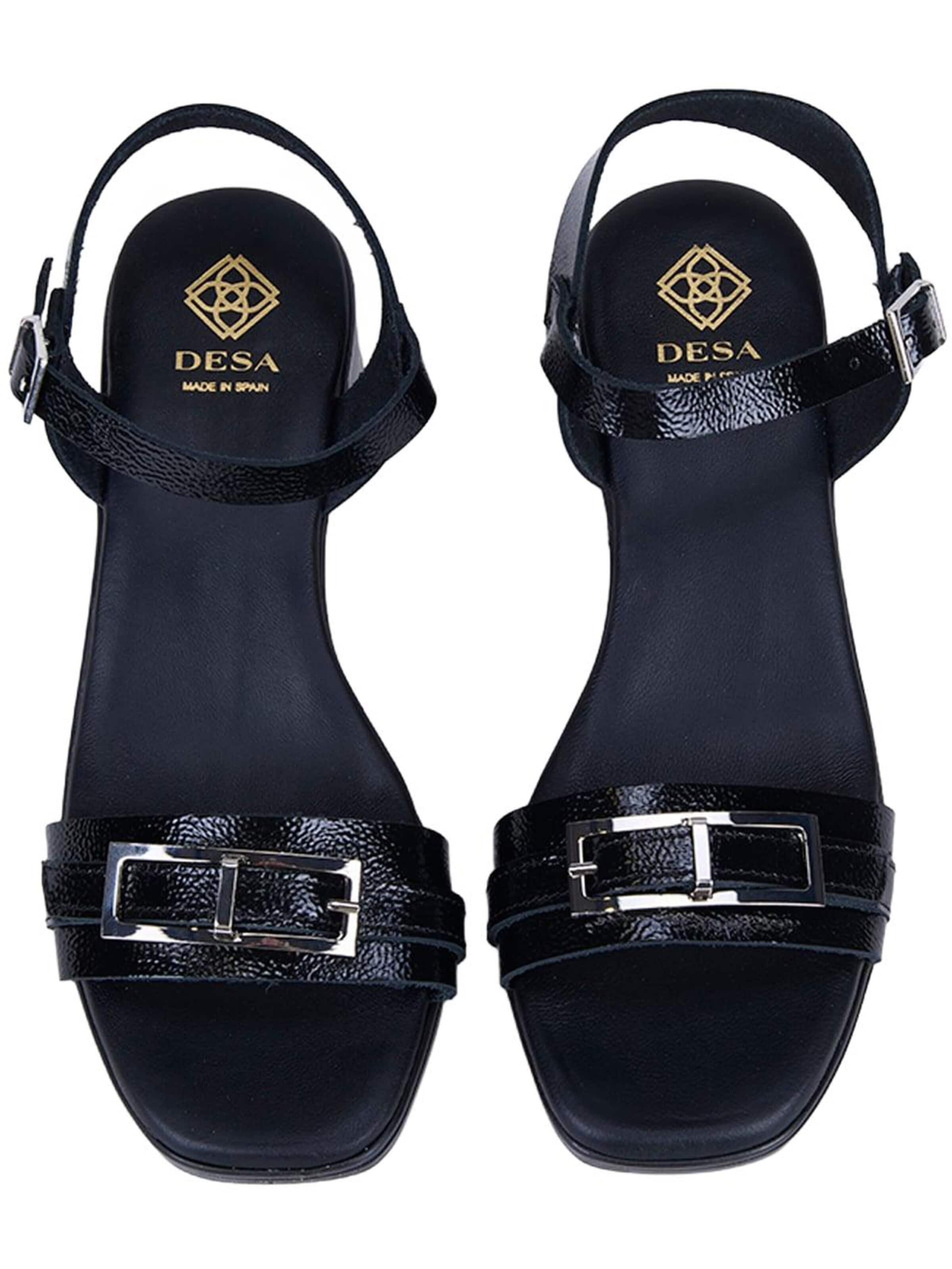 Desa Teenslipper 'Sandalen mit Blockabsatz' in Zwart