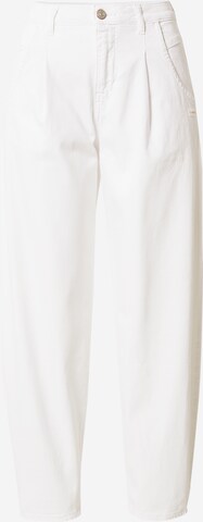Gang Tapered Pleat-Front Pants 'SILVIA' in White: front