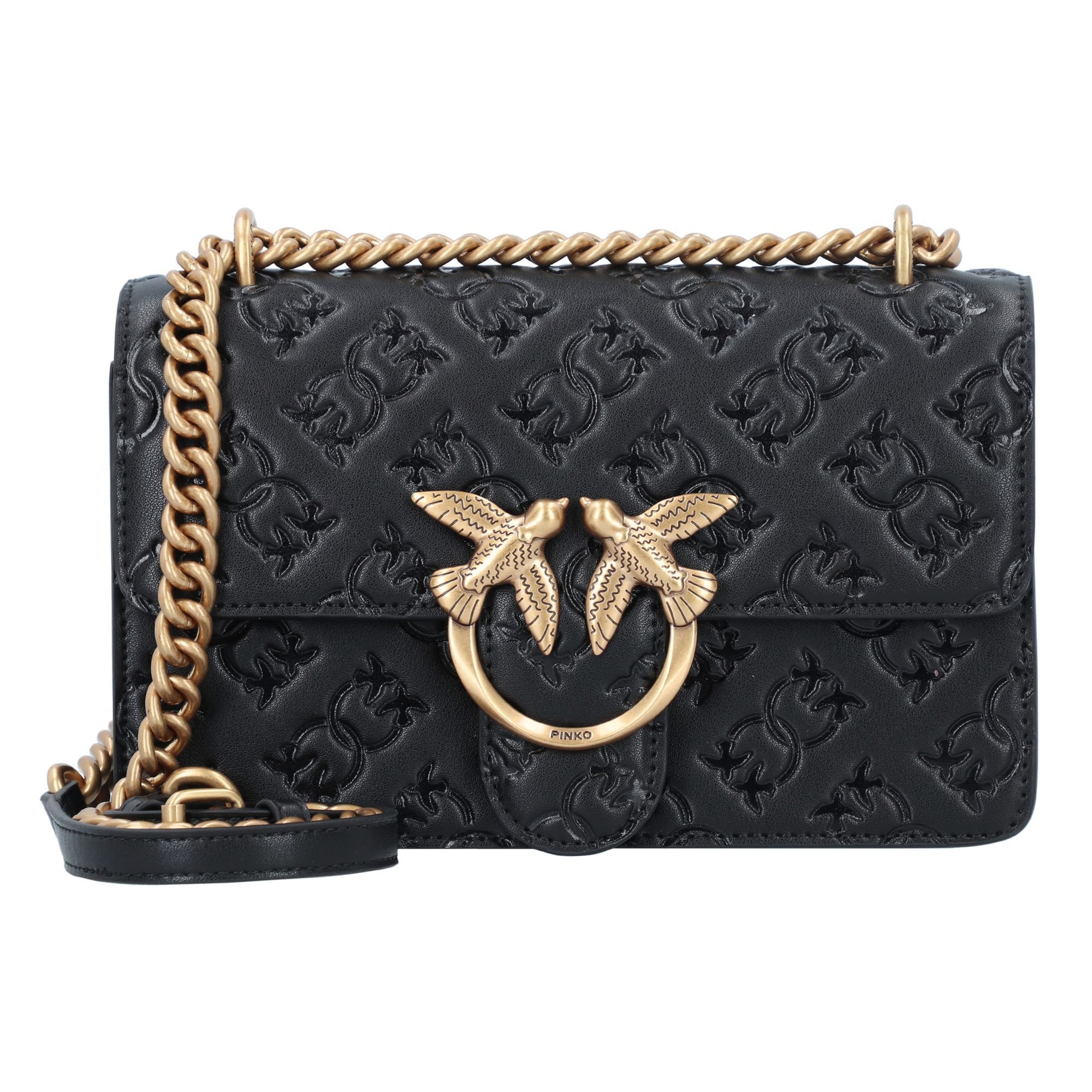 PINKO Õlakott 'Love One', värv must: eest vaates