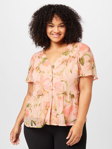 Vero Moda Curve Blouse 'SMILLA' in Roze: voorkant