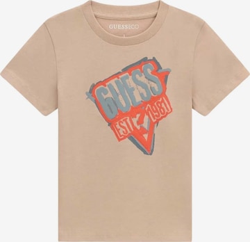 GUESS KIDS T-shirt 'GUESS KIDS SS T-SHIRT T-SHIRT' i beige: framsida