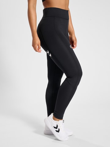 Hummel Skinny Sporthose 'Court Poly' in Schwarz