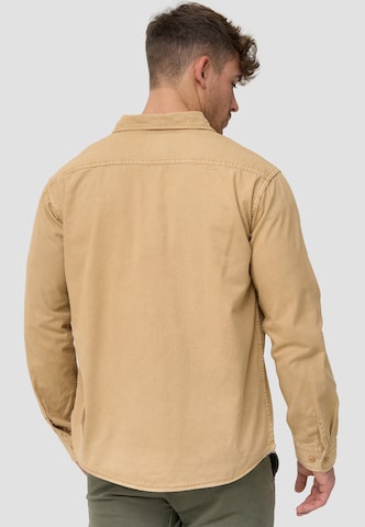 INDICODE JEANS Regular fit Button Up Shirt 'Giuseppe' in Beige