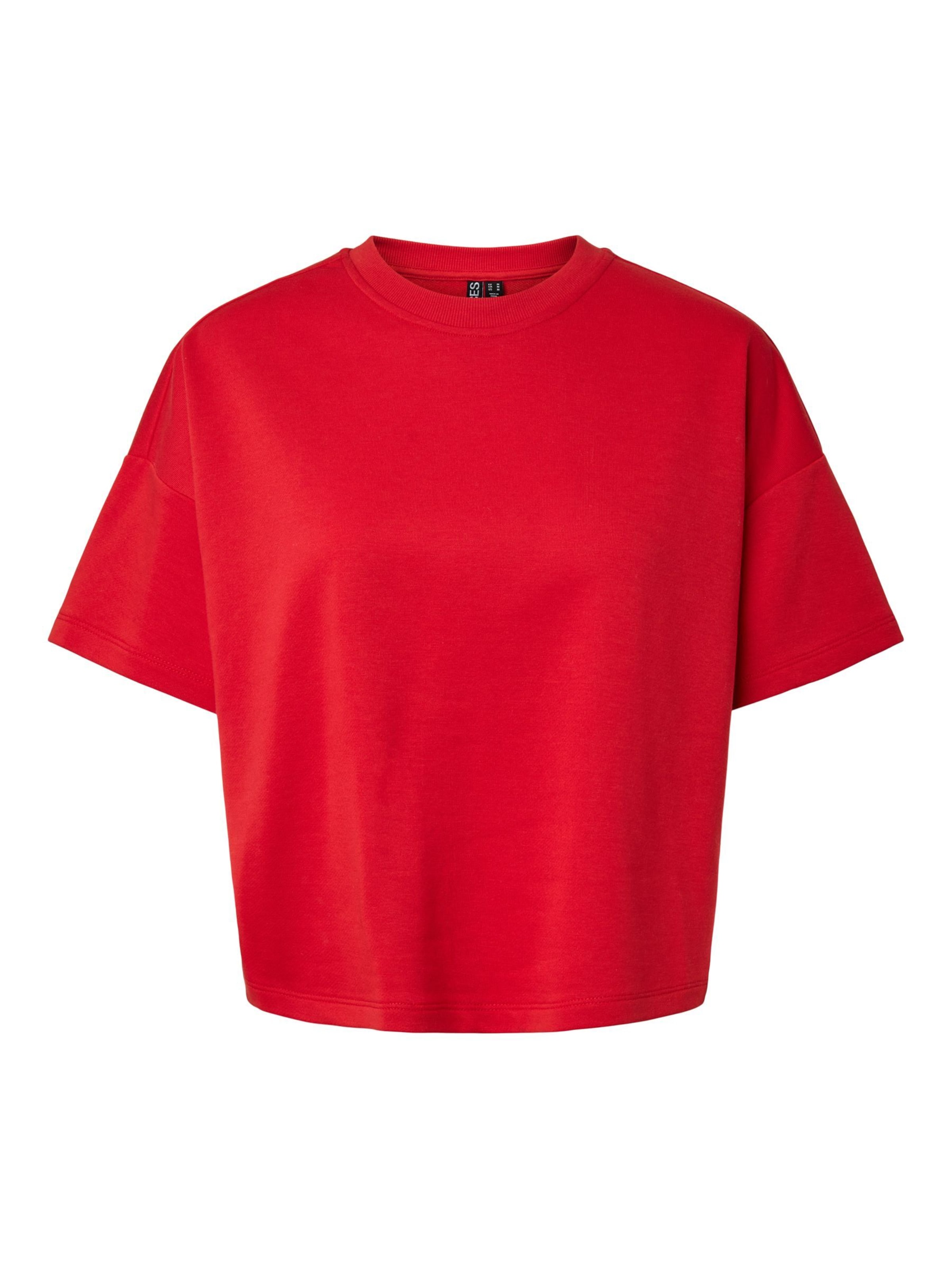 PIECES Sweatshirt 'PCChilli' in Rood: voorkant
