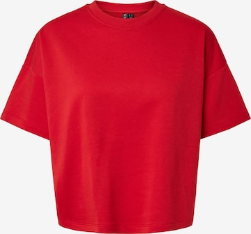 PIECES Sweatshirt 'PCChilli' in Rood: voorkant