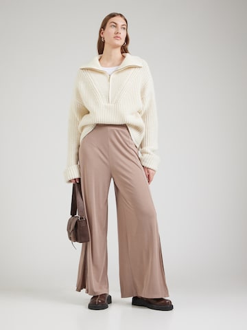 ABOUT YOU Wide leg Byxa 'Caro' i brun