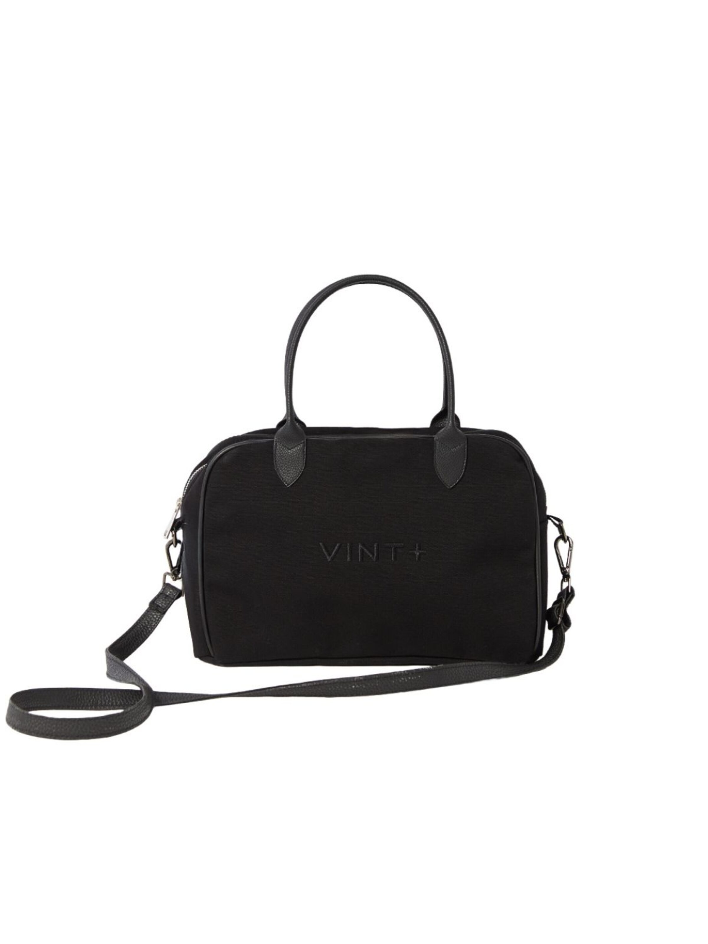 VINT+ Handbag 'Bowling Bag' in Black: front