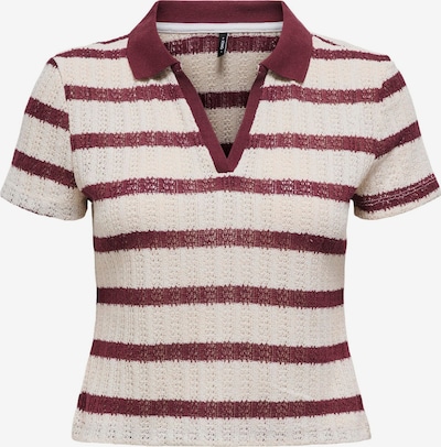 ONLY Poloshirt 'ONLHalia' in merlot / weiß, Produktansicht