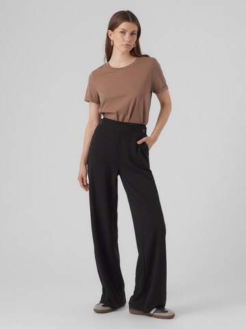 VERO MODA Wide Leg Hose in Schwarz