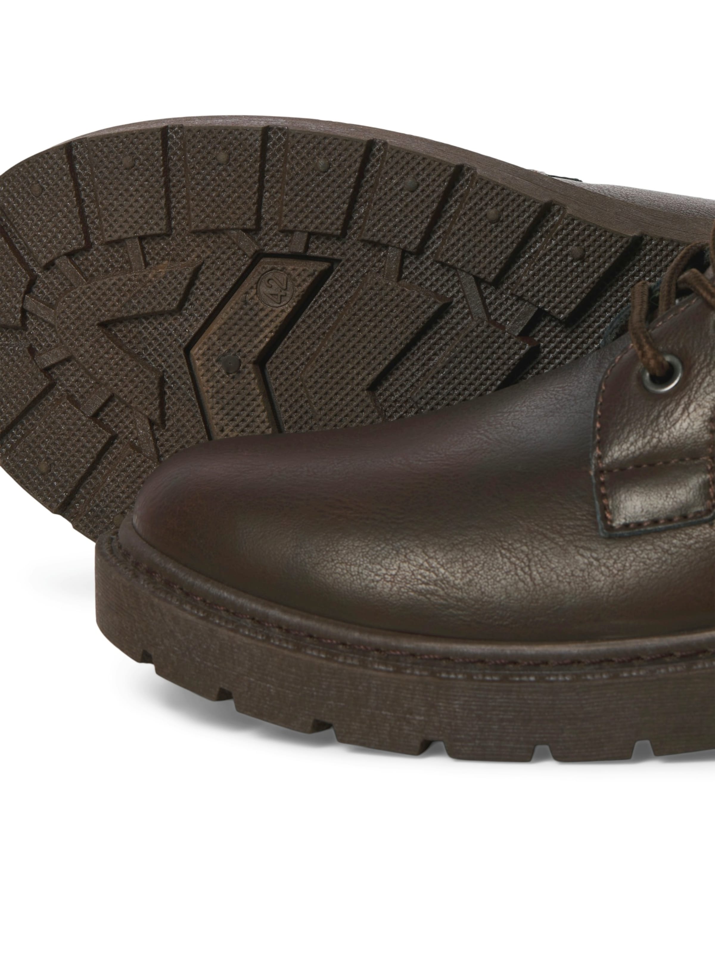 JACK & JONES Μπότες με κορδόνια σε καφέ