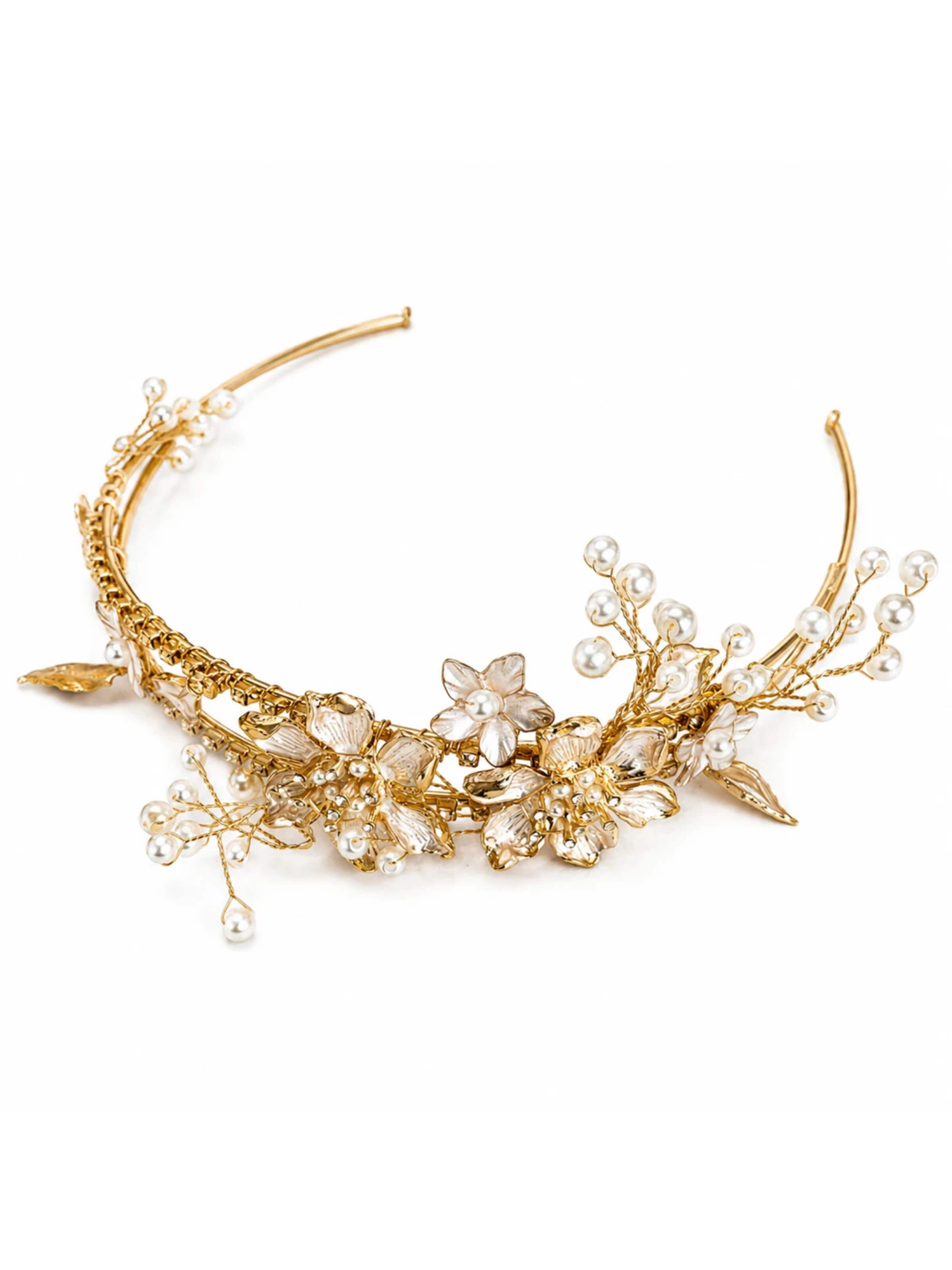 SallyJaneBridal Haarsieraden 'Hestia Tiara' in Goud: voorkant