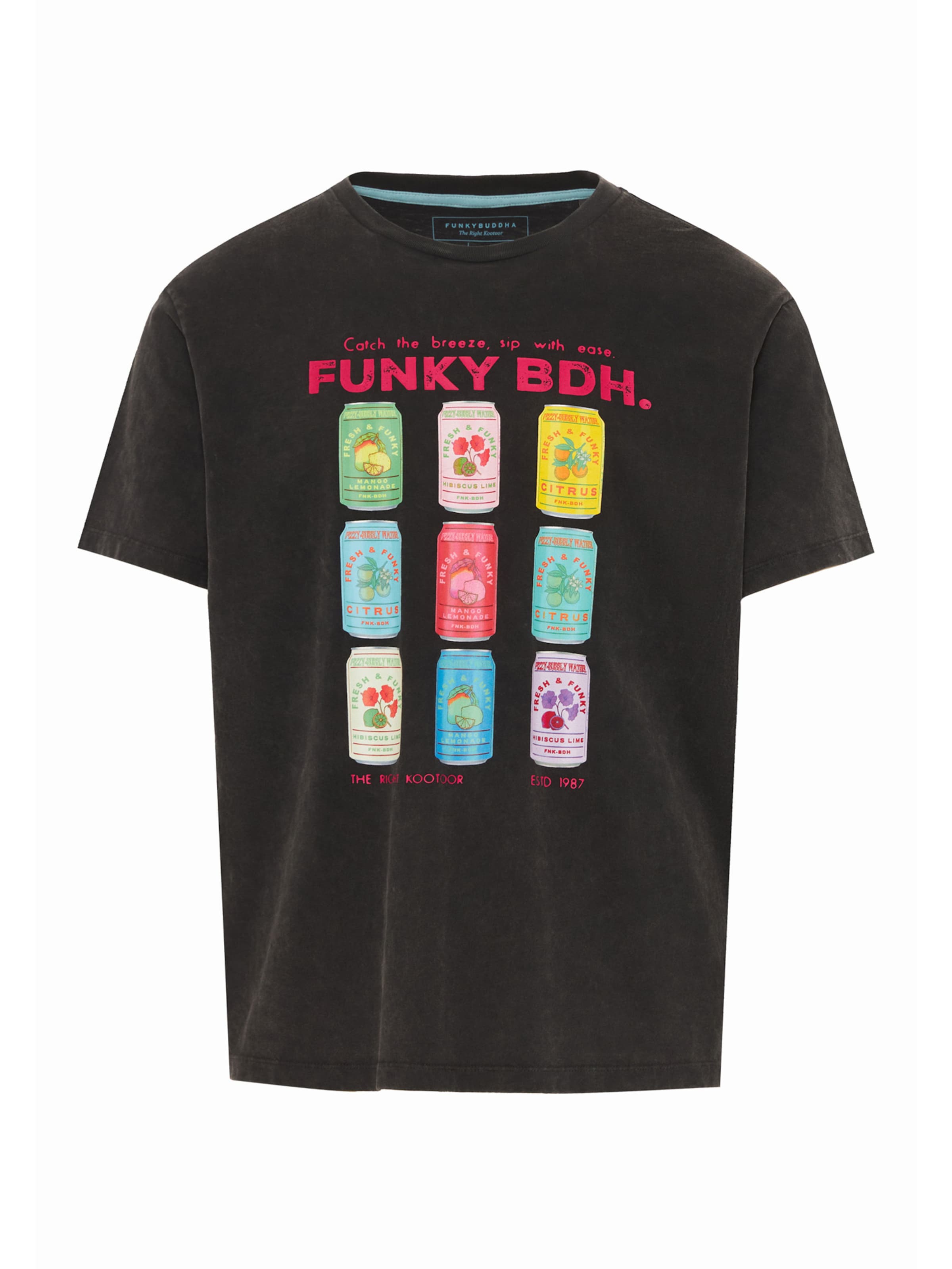 Funky Buddha Majica | črna barva: sprednja stran