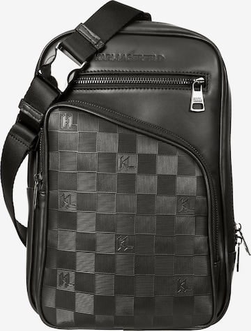 Karl Lagerfeld - Bolso de hombro en negro: frente