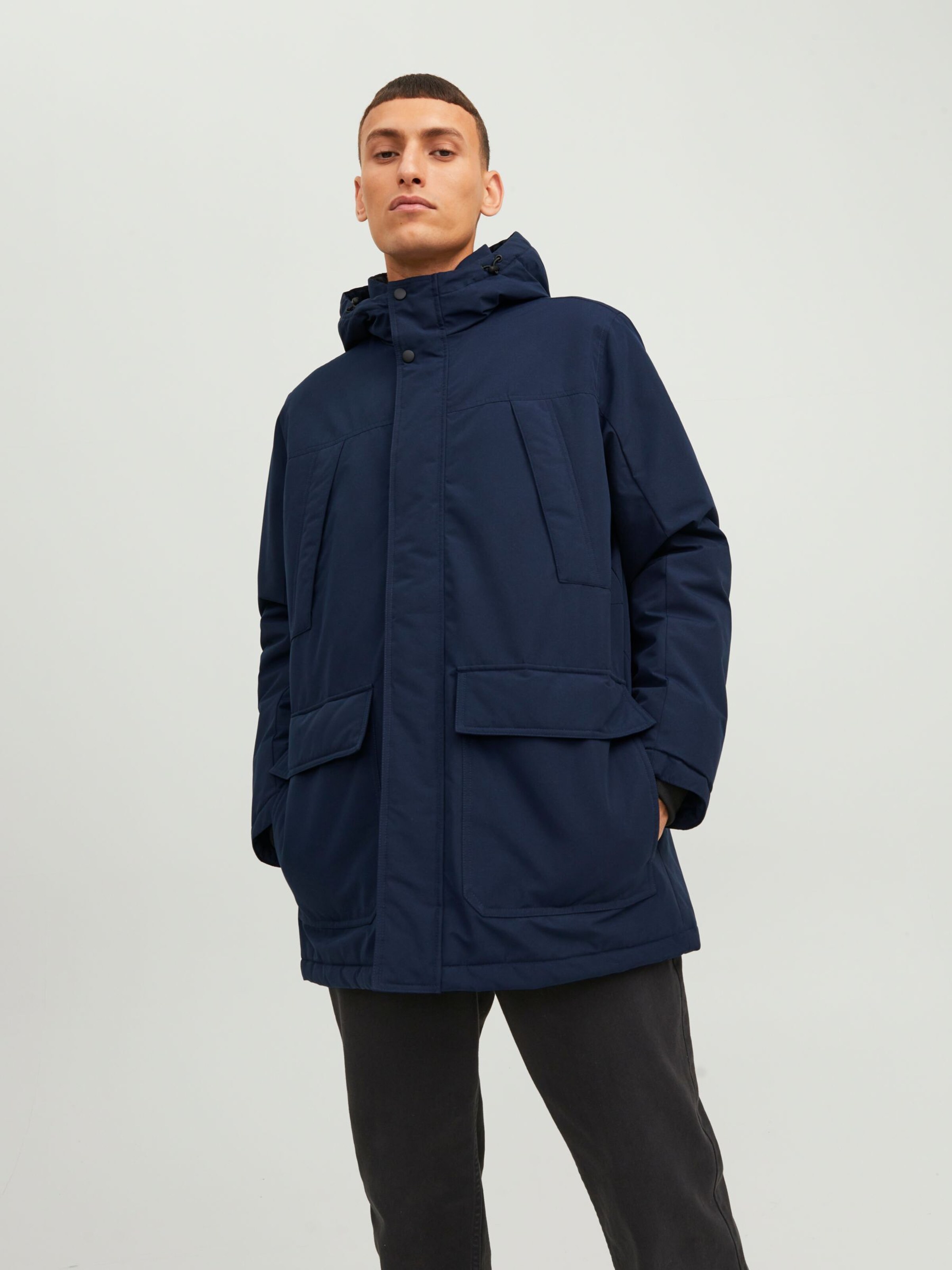 Parka jack and jones bleu marine cheap