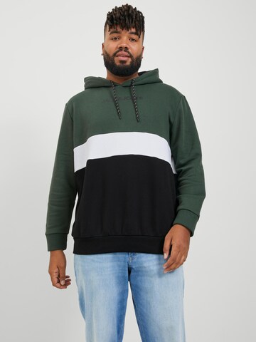 Sweat-shirt 'Reid' Jack & Jones Plus en vert : devant