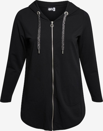 Aprico Zip-Up Hoodie in Black: front