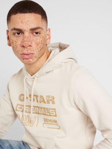 G-Star RAW - Sweatshirt 'Distressed Originals' em bege