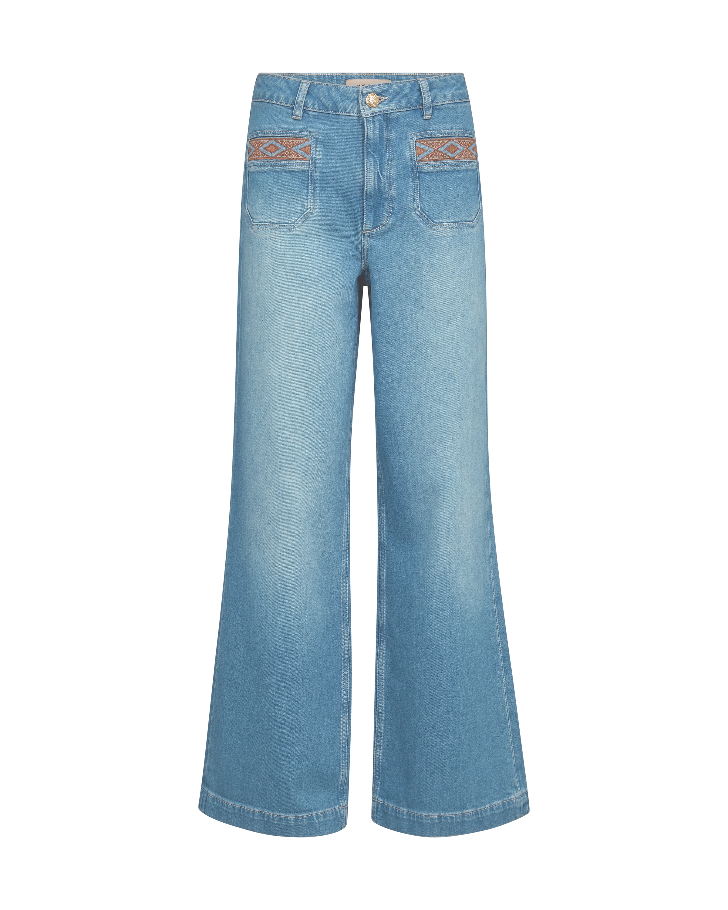 MOS MOSH Jean 'MMColette Sernora' en 26 en bleu denim / marron / brocart, Vue avec produit