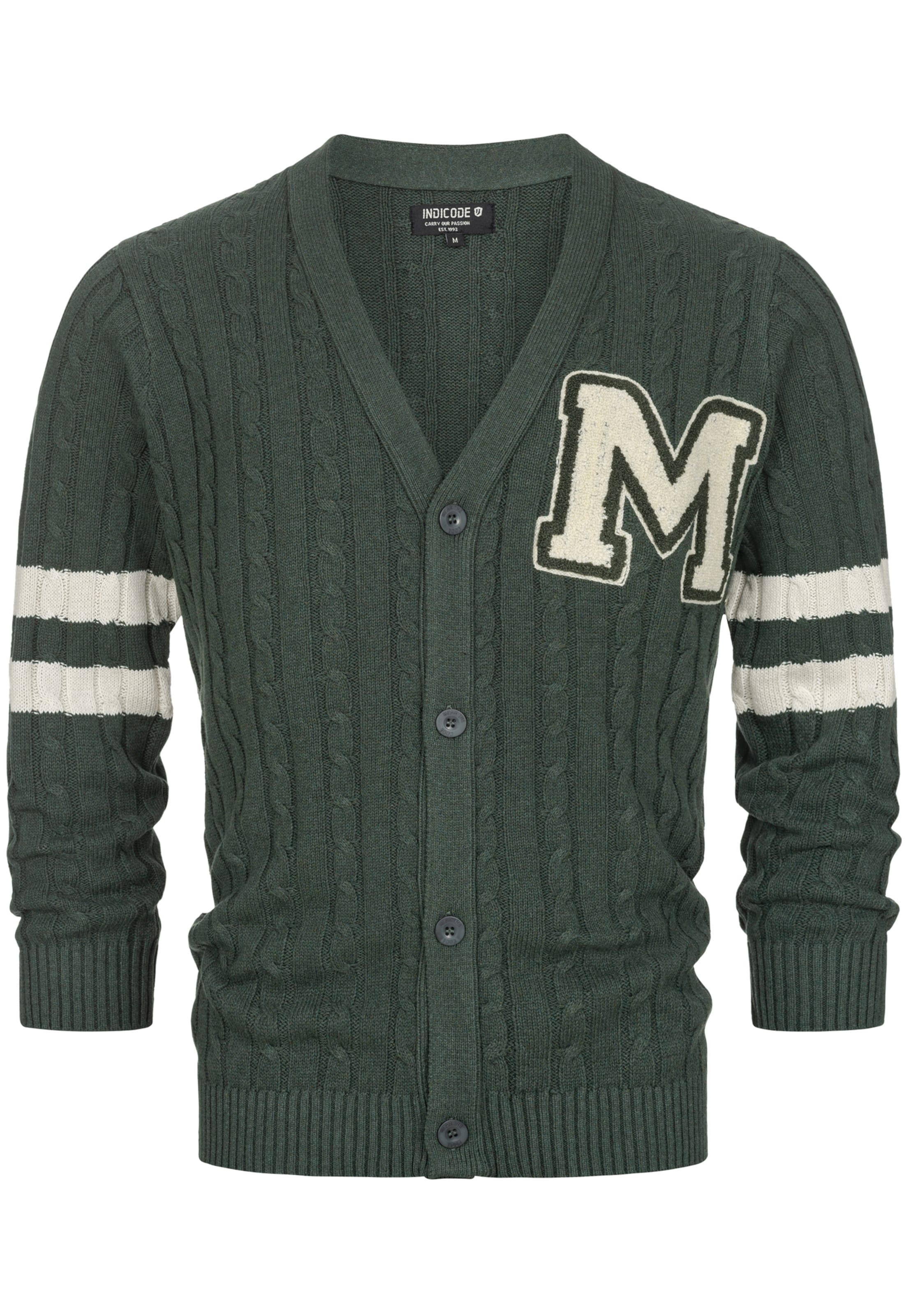 INDICODE JEANS Strickjacke ' Jose ' in Grün: Vorderseite