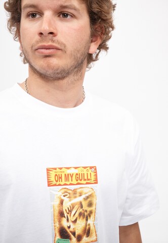 Cleptomanicx Shirt 'Oh my Gull..' in Wit