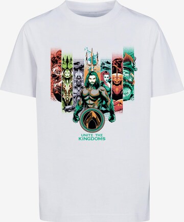 ABSOLUTE CULT Shirt 'Aquaman - Unite The Kingdoms' in Wit: voorkant