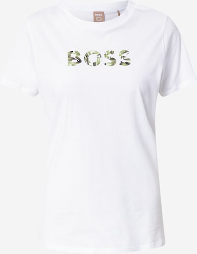 BOSS Orange T-Shirt 'Elogo' in grün / weiß, Produktansicht