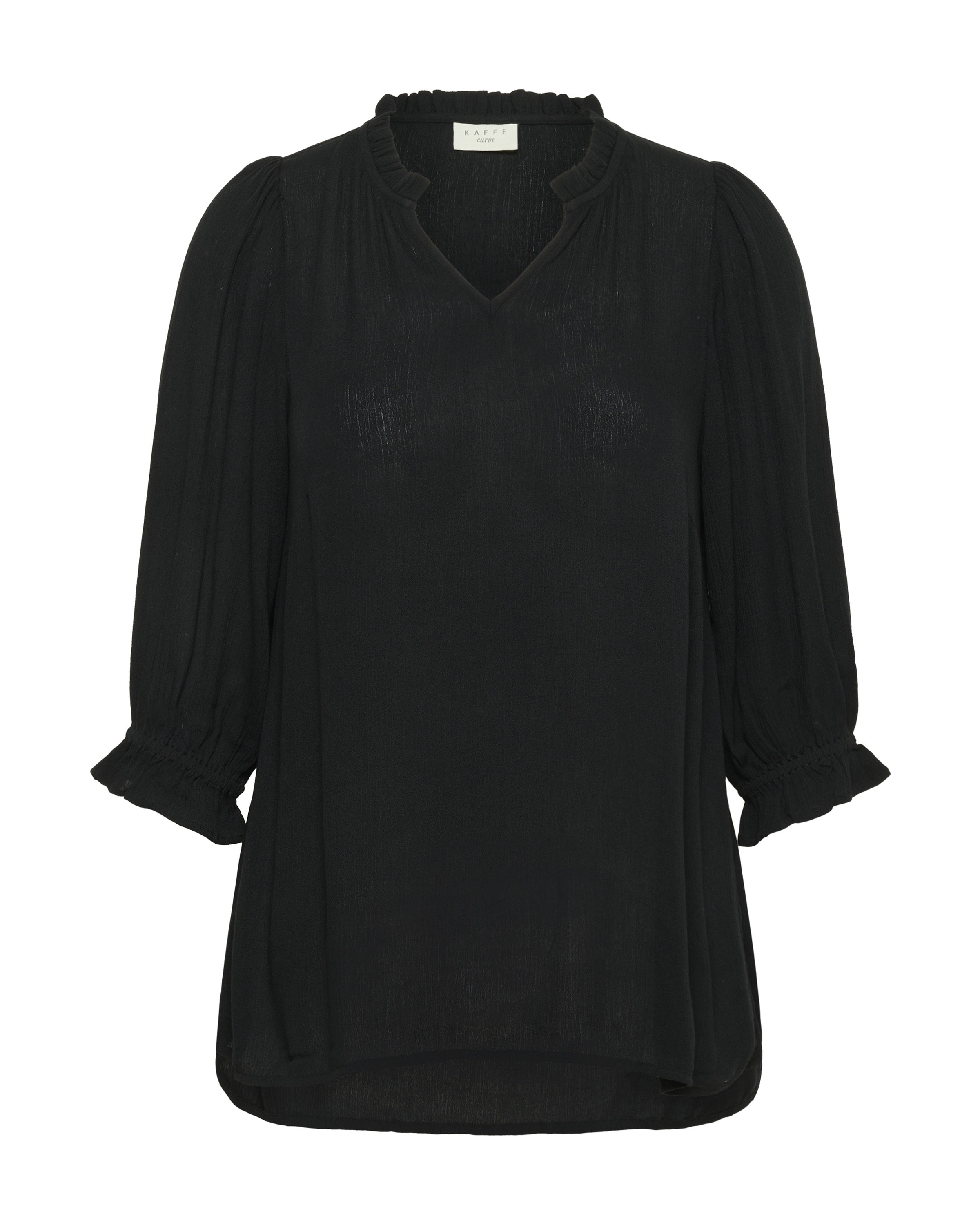 KAFFE CURVE Blouse 'Kiv' in Black: front