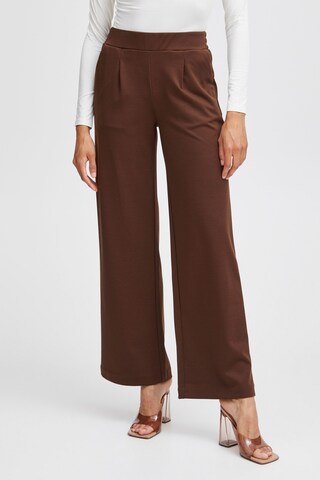 b.young Wide leg Broek 'Rizetta' in Bruin: voorkant