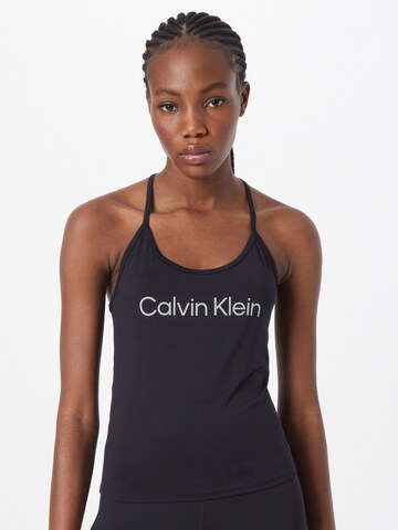 Calvin Klein Sport Sports Top in Black: front