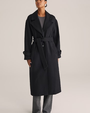 Manteau mi-saison WE Fashion en noir : devant